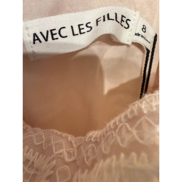 AVEC LES FILLES Dress Womens Size 8 Antique Lace Midi Sweetheart Fit & Flare - Picture 5 of 7